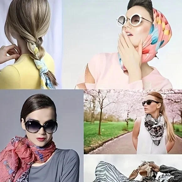 2/$30 Chic Paisley Scarf in Blue and Orange - Picture 3 of 8